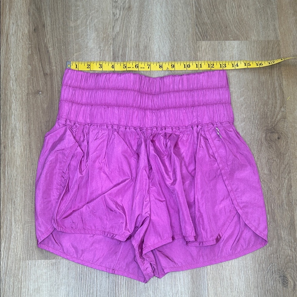 FP Movement by Free People Hot Pink Smocked Waist Athletic Shorts - Picture 2 of 6